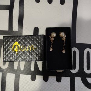 Suyi Girl's Earrings (Diamond/Pearl/Rose-Gold looking)